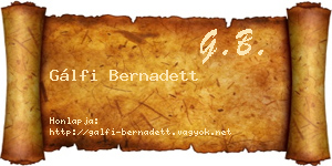 Gálfi Bernadett névjegykártya